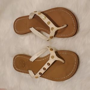 White Tory Burch Ricki Studded Flip Flops Women Size 5 ?